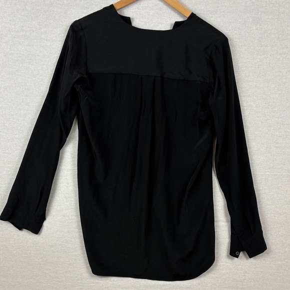 Vince 100% Silk Band Collar Blouse - Picture 6 of 7